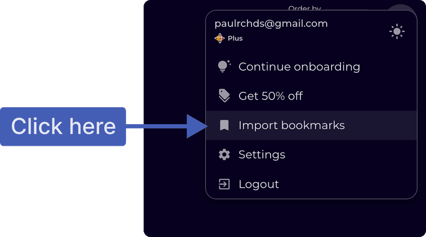 Import your bookmarks